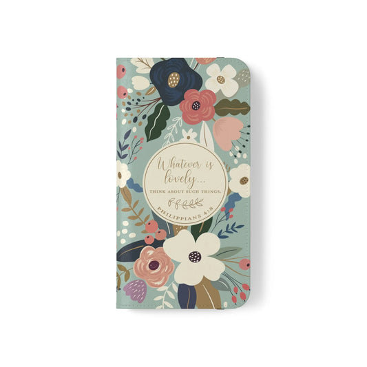 Whatever is Lovely Floral Flip Phone Case Printify