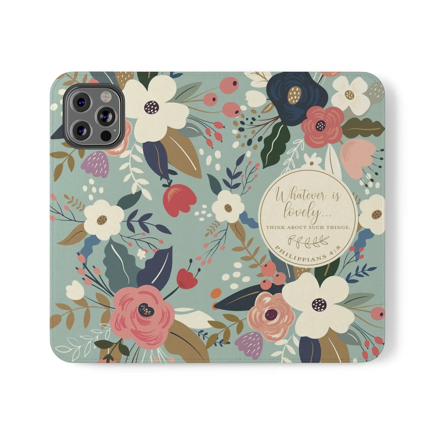 Whatever is Lovely Floral Flip Phone Case Printify