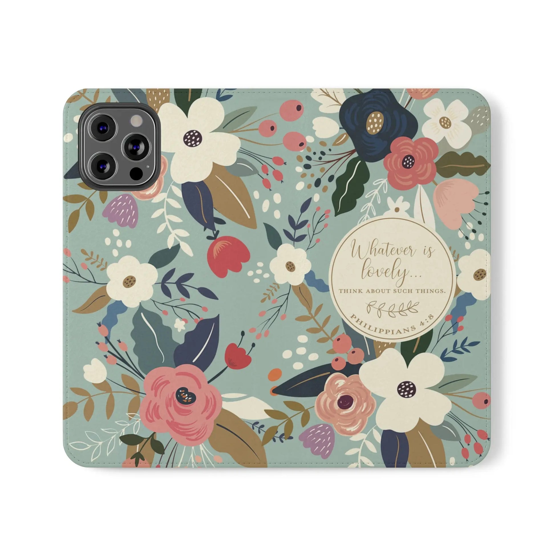 Whatever is Lovely Floral Flip Phone Case Printify