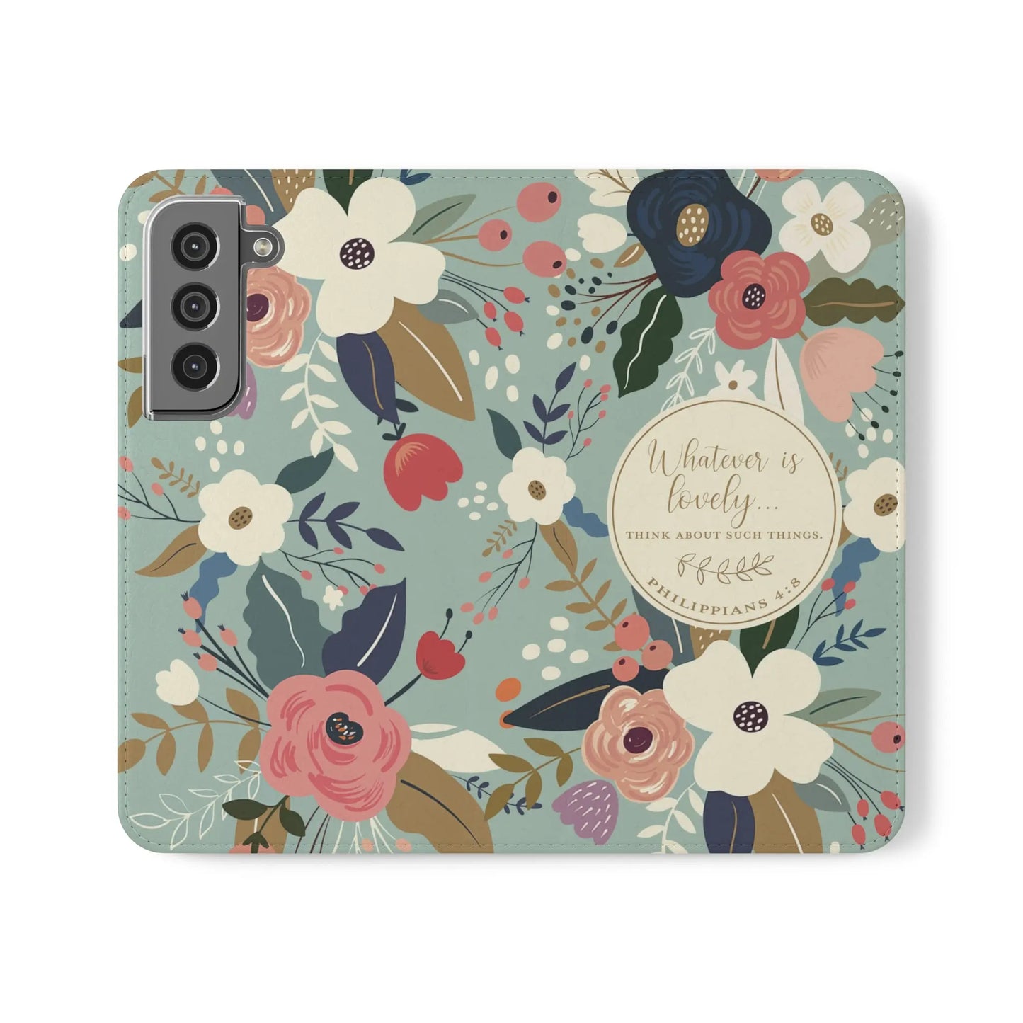 Whatever is Lovely Floral Flip Phone Case Printify