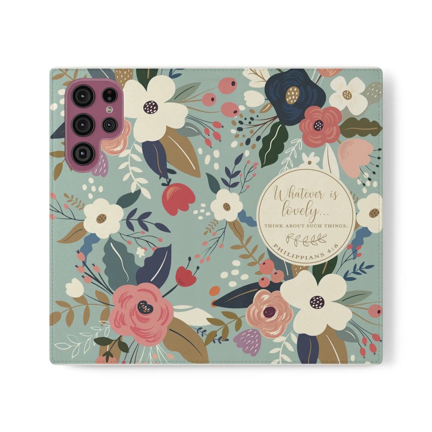 Whatever is Lovely Floral Flip Phone Case Printify