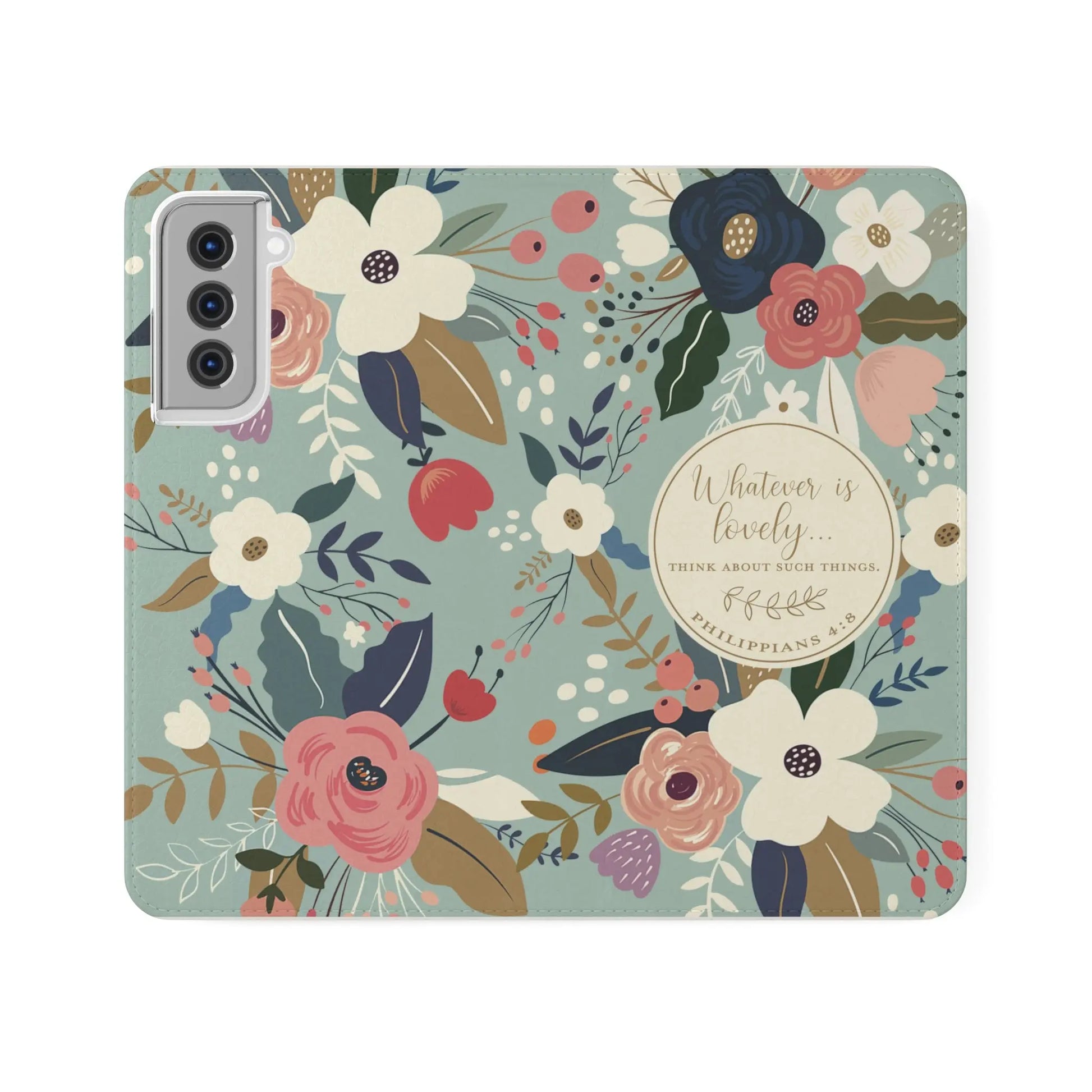Whatever is Lovely Floral Flip Phone Case Printify