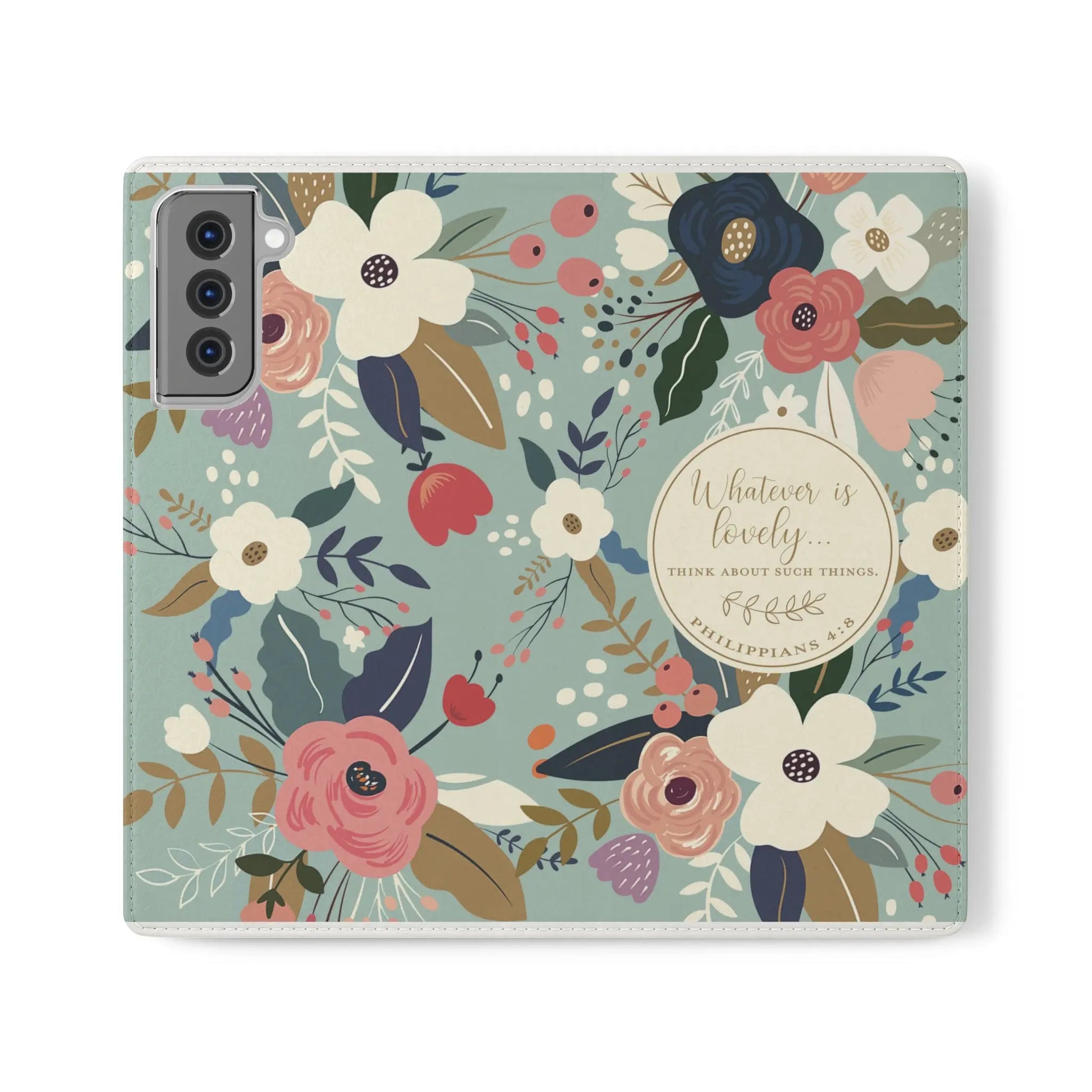Whatever is Lovely Floral Flip Phone Case Printify