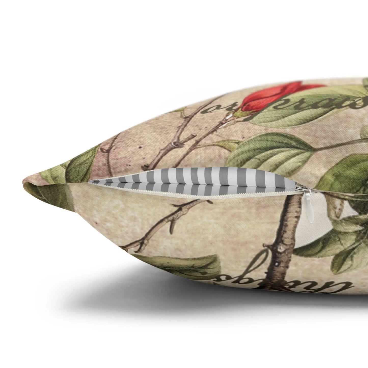Whatever is Lovely Poppy Spun Polyester Square Pillowcase Printify