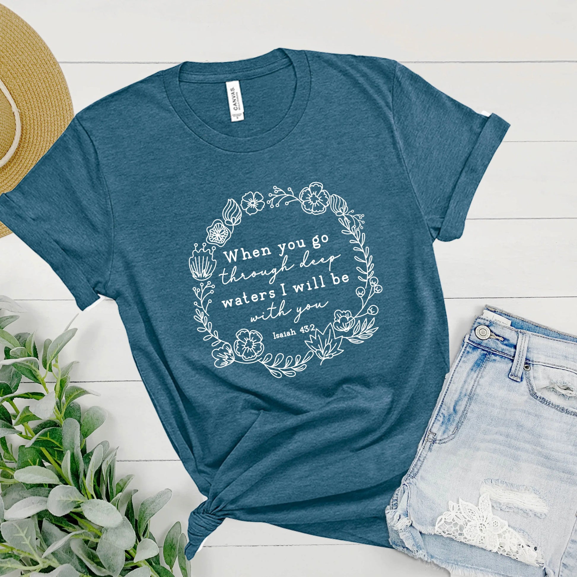 When You Go Through Deep Waters Christian Shirt Printify