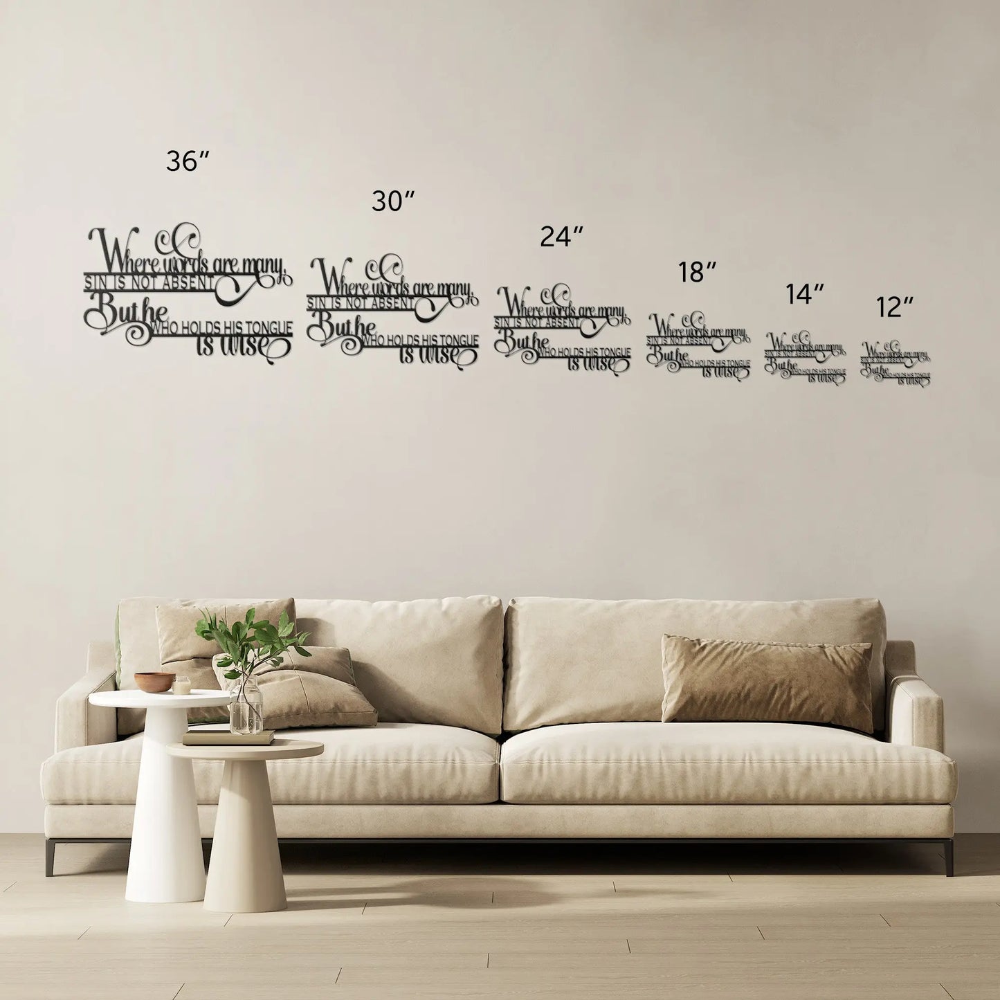 Where Words Are Many Proverb Metal Sign teelaunch