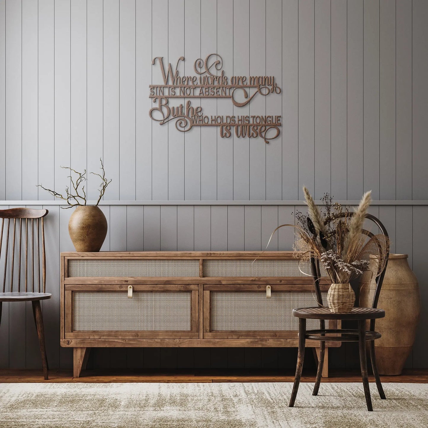 Where Words Are Many Proverb Metal Sign teelaunch