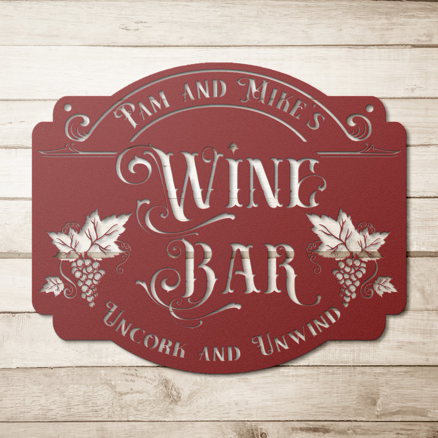 Wine Bar Personalized Metal Sign - Amazing Faith Designs
