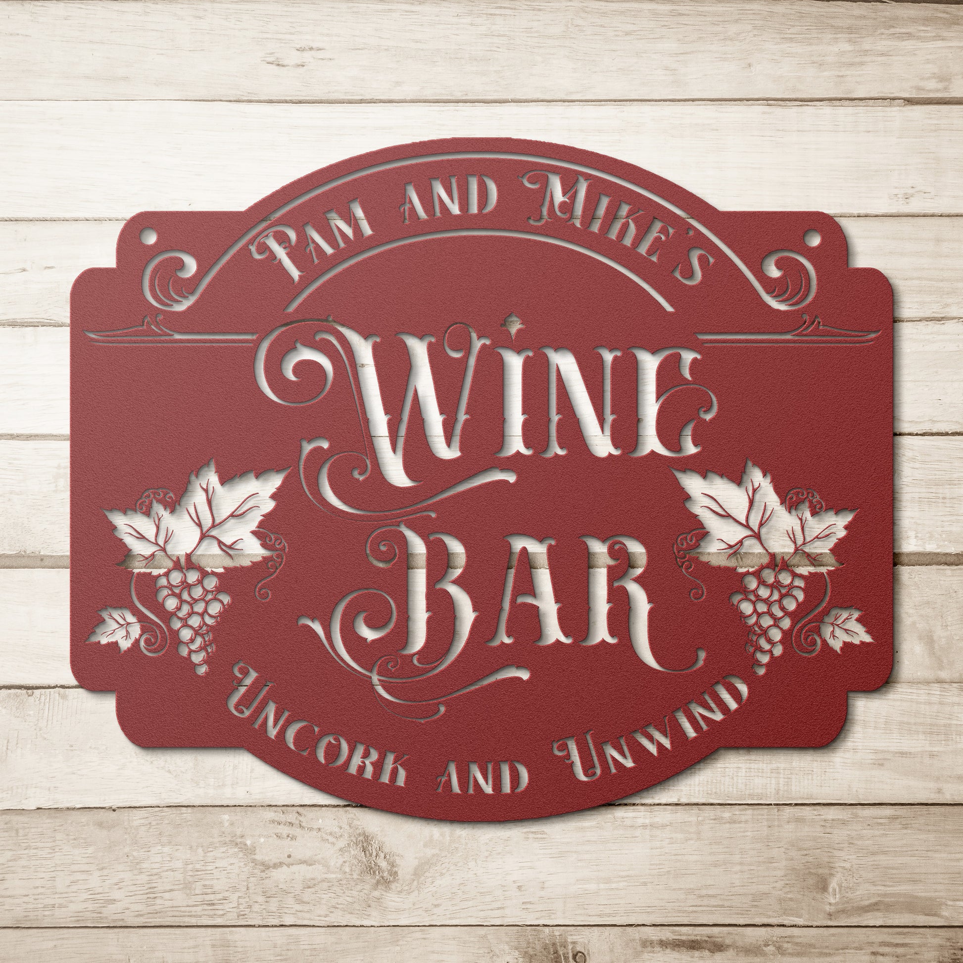 Wine Bar Personalized Metal Sign - Amazing Faith Designs