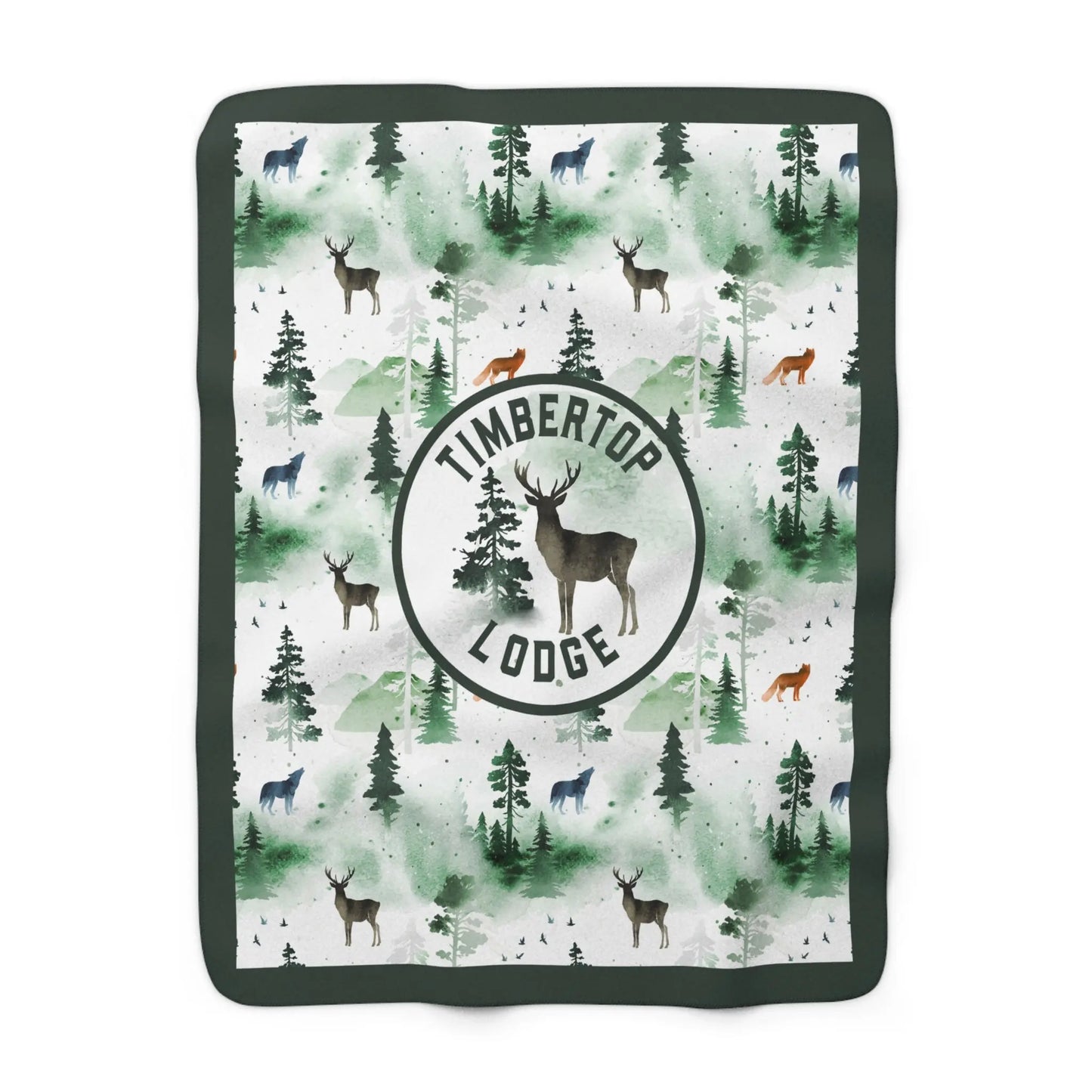 Winter Lodge Personalized Sherpa Fleece Blanket Printify