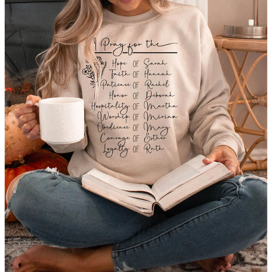 Women of the Bible Christian Sweatshirt | Mary, Sarah, Hannah, Esther, Ruth - Amazing Faith Designs
