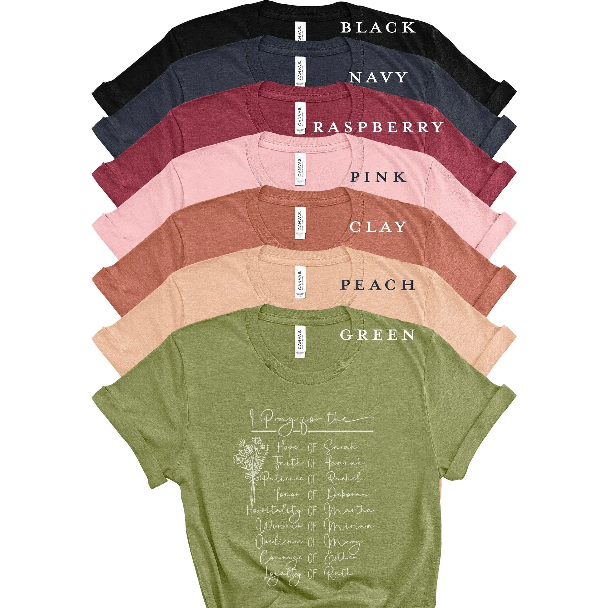 Women of the Bible Christian T-shirt | Mary, Sarah, Rebekah, Esther, Hannah Printify