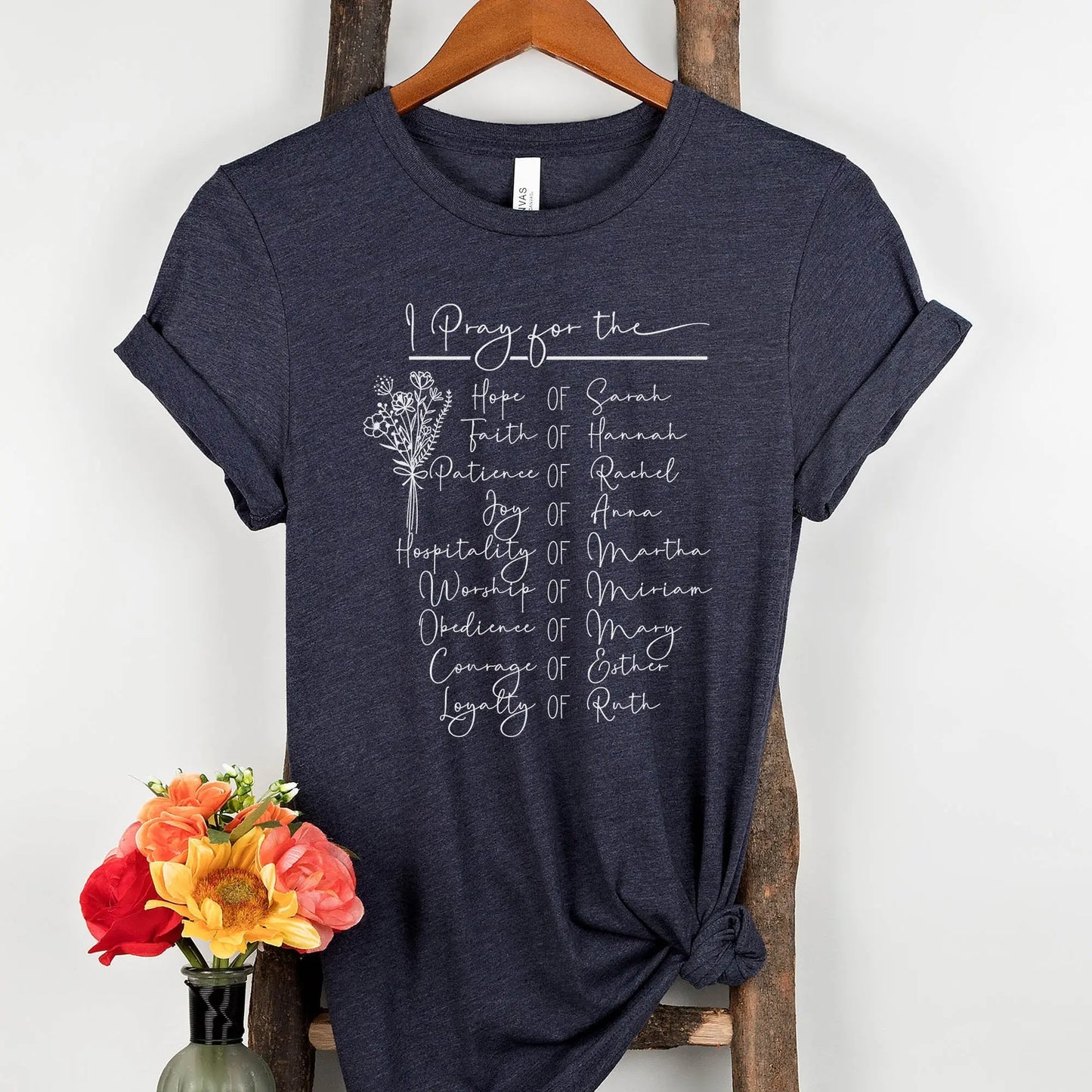 Women of the Bible Christian T-shirt | Sarah, Hannah, Rachel, Anna - Amazing Faith Designs