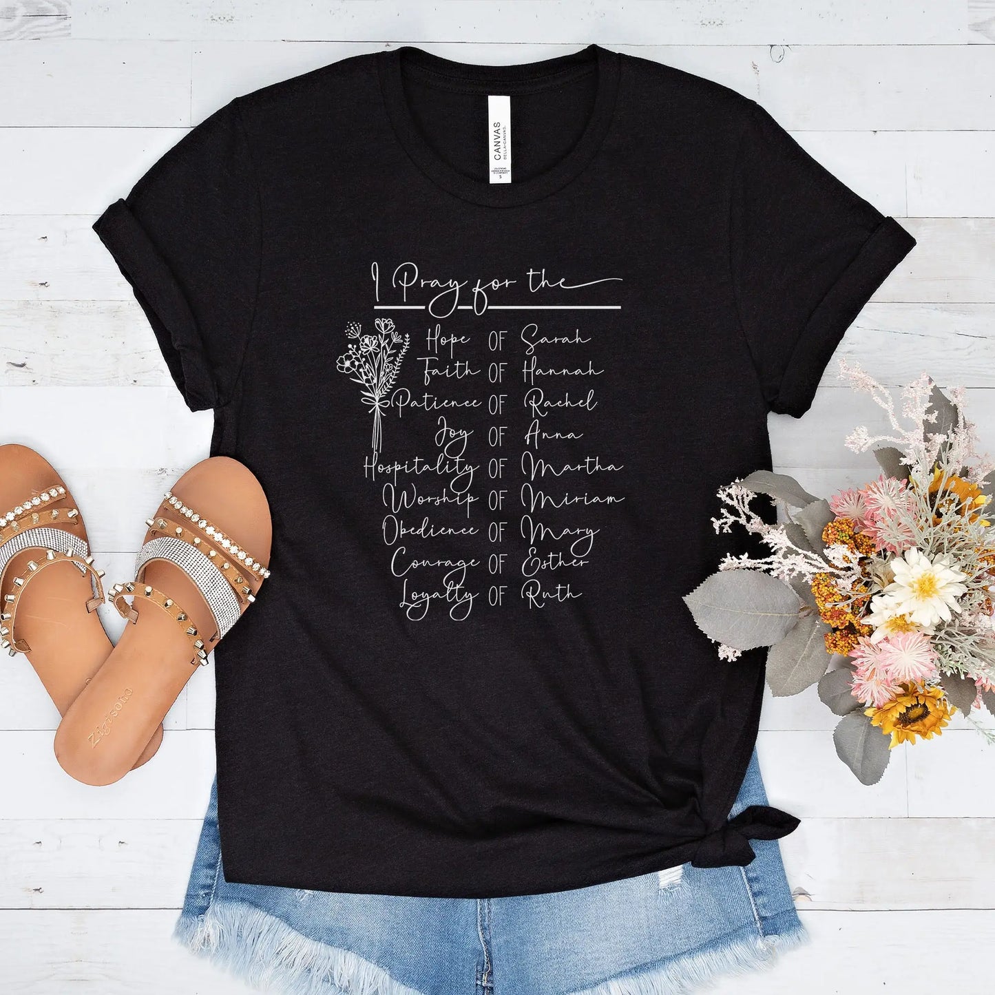 Women of the Bible Christian T-shirt | Sarah, Hannah, Rachel, Anna - Amazing Faith Designs