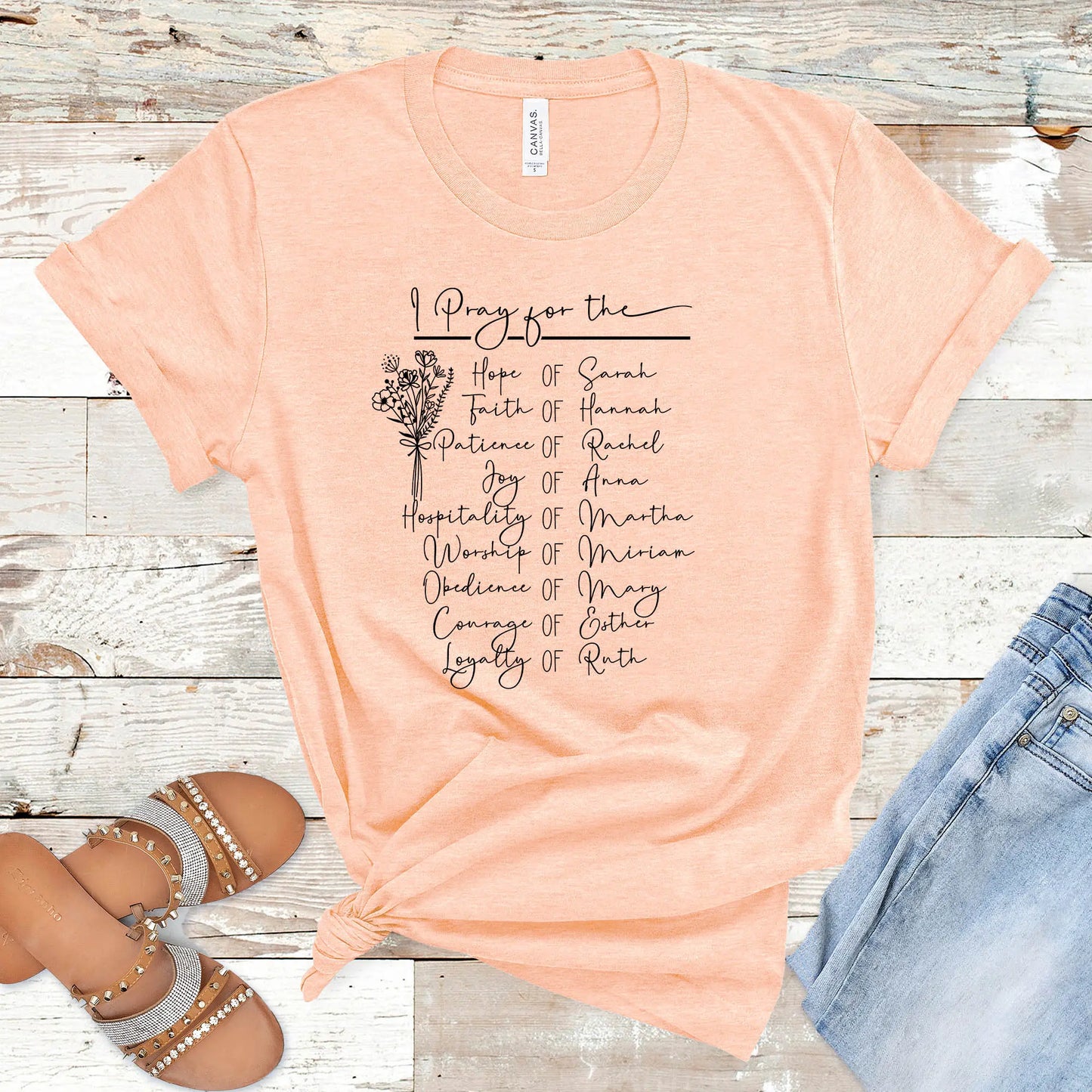 Women of the Bible Christian T-shirt | Sarah, Hannah, Rachel, Anna - Amazing Faith Designs