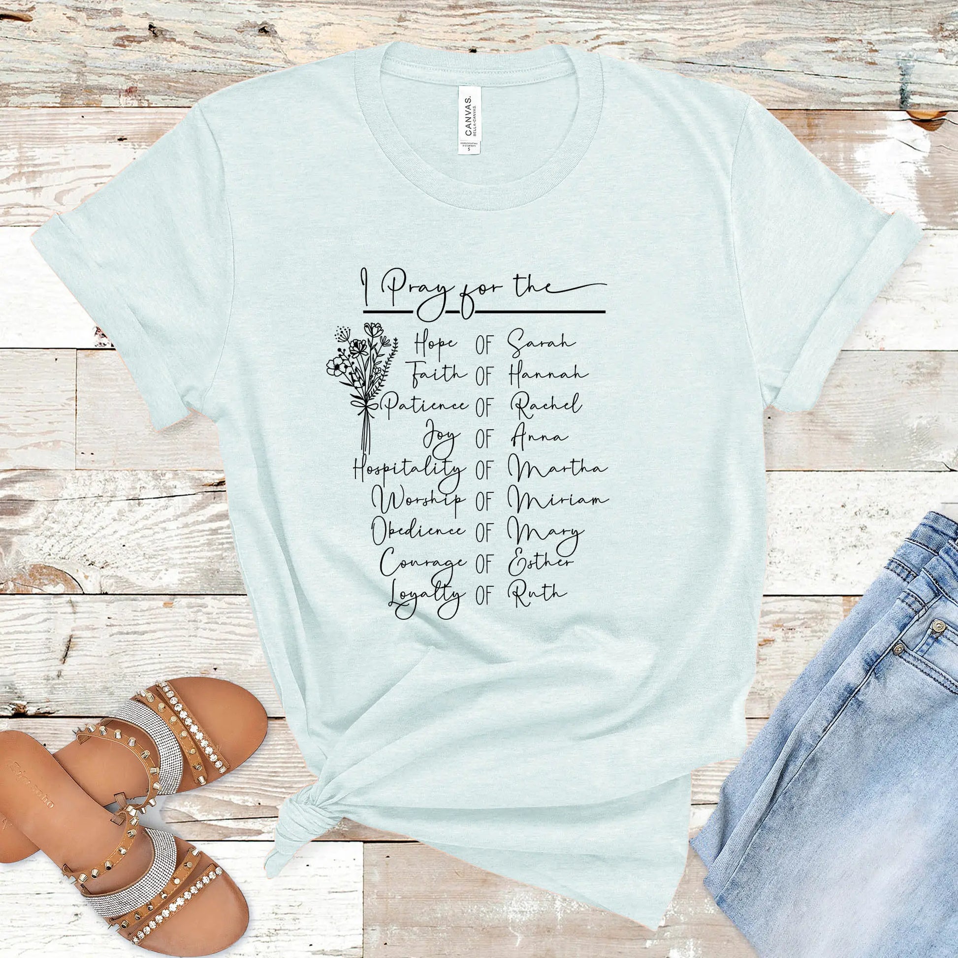 Women of the Bible Christian T-shirt | Sarah, Hannah, Rachel, Anna - Amazing Faith Designs