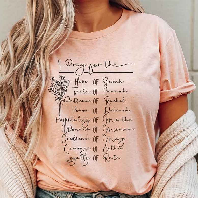 Women of the Bible Christian T-shirt | Mary, Sarah, Rebekah, Esther, Hannah - Amazing Faith Designs