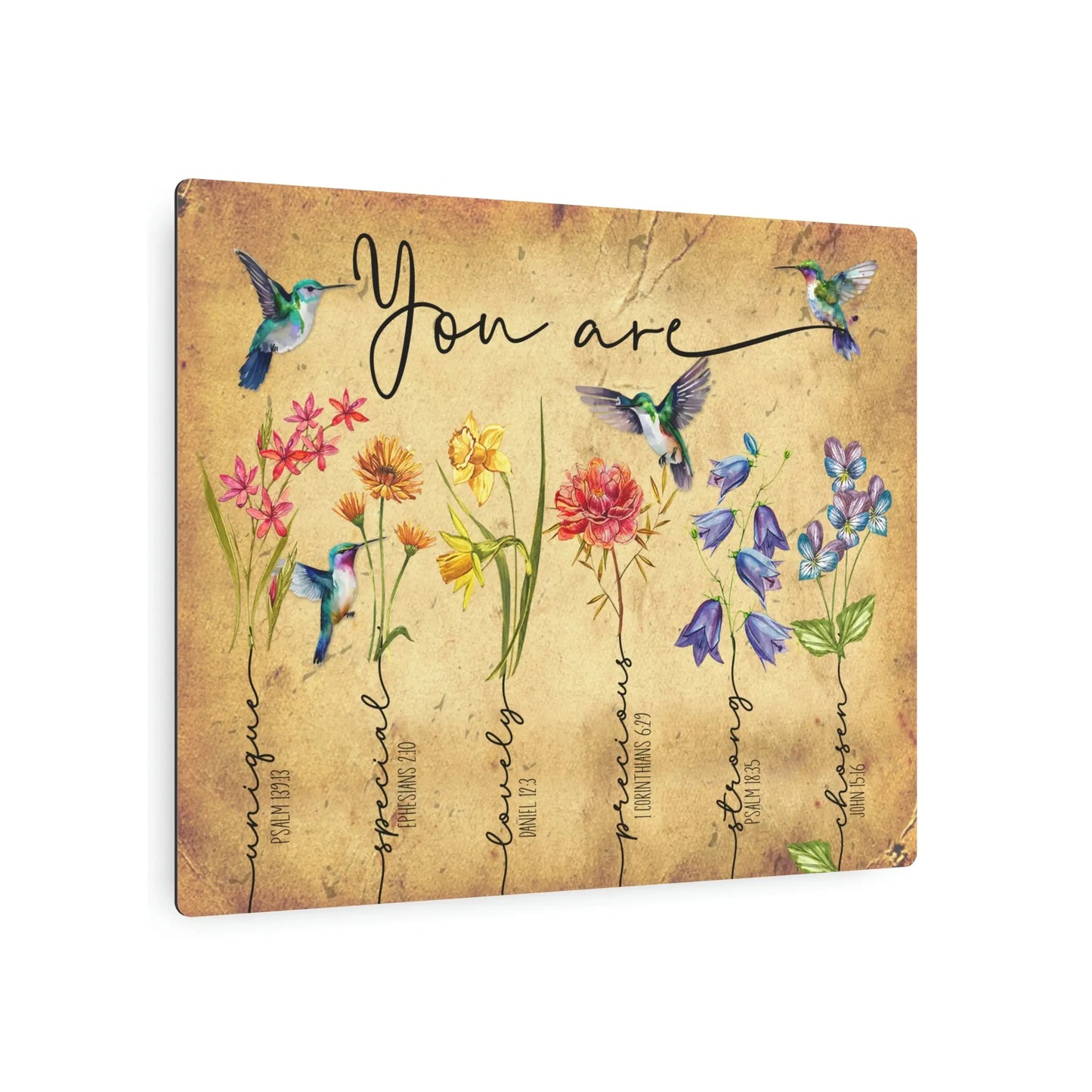 You Are Special Metal Art Sign | Wildflowers, Hummingbirds | Christian Metal Art Sign Printify