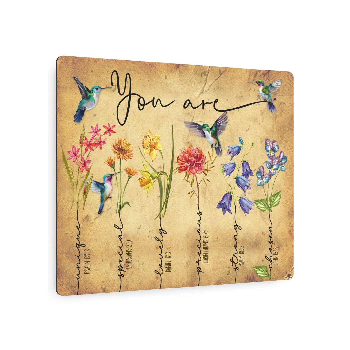 You Are Special Metal Art Sign | Wildflowers, Hummingbirds | Christian Metal Art Sign Printify