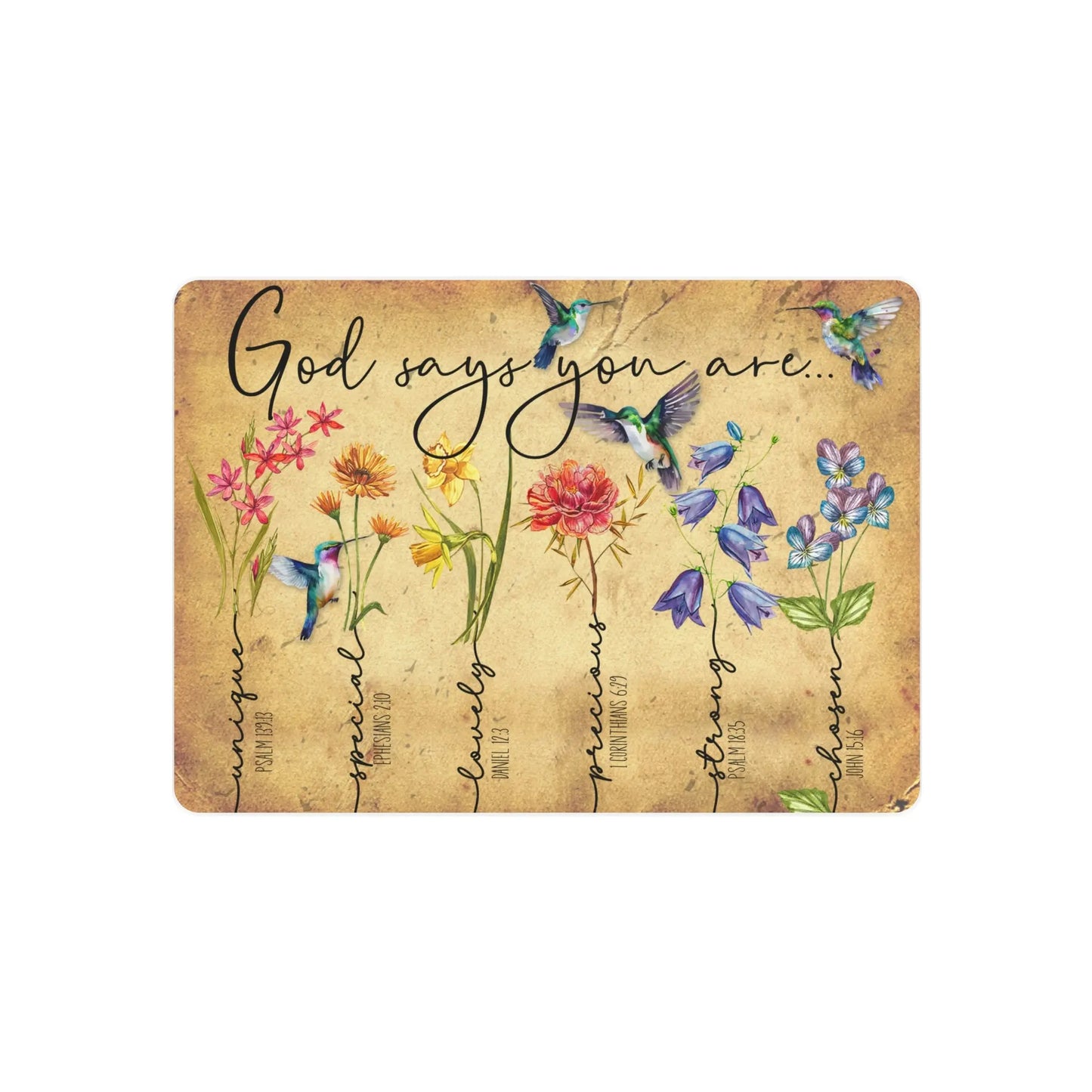 You Are Special Metal Art Sign | Wildflowers, Hummingbirds | Christian Metal Art Sign Printify