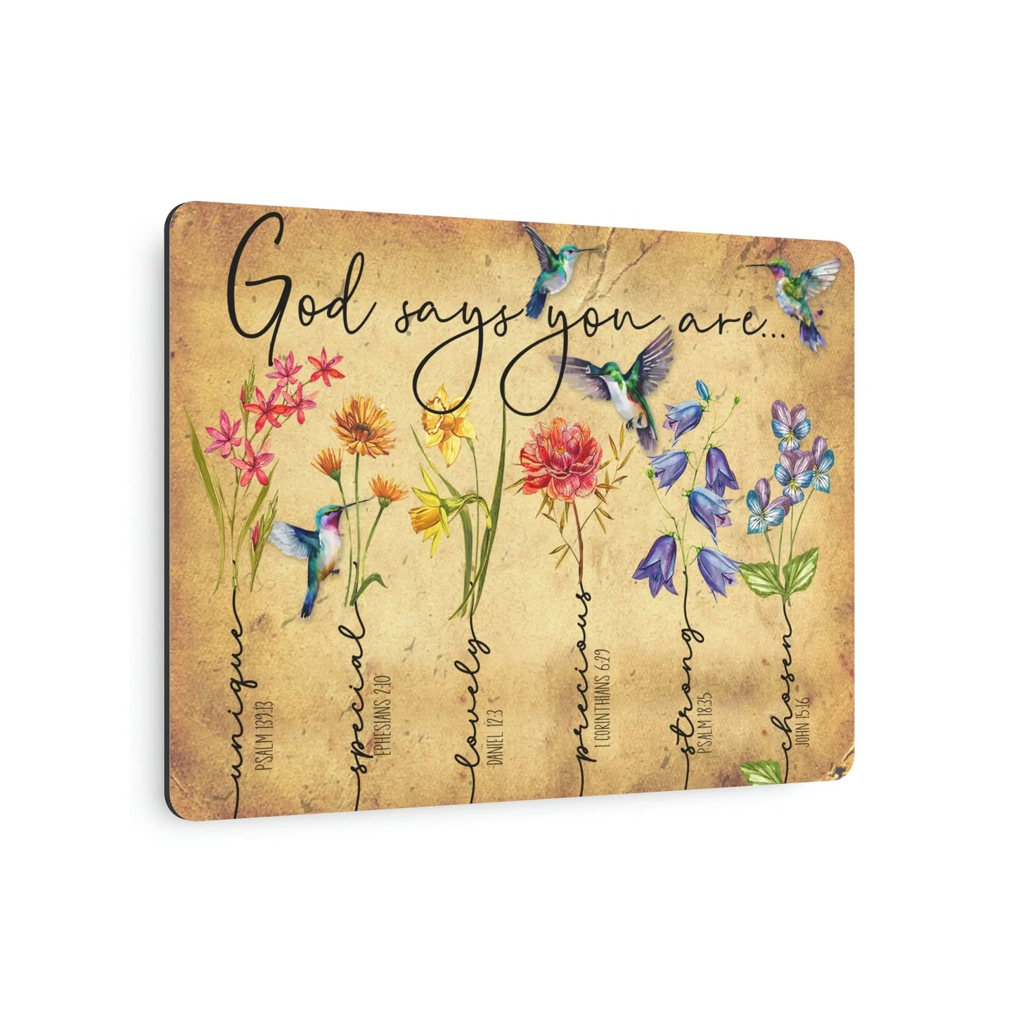 You Are Special Metal Art Sign | Wildflowers, Hummingbirds | Christian Metal Art Sign Printify