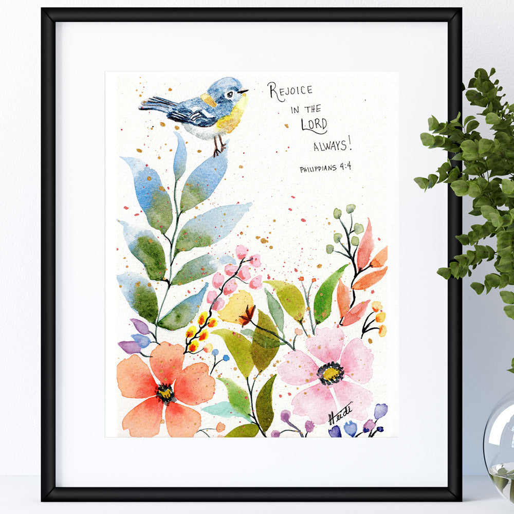 Bluebird Scripture Watercolor - Original Painting - Amazing Faith Designs