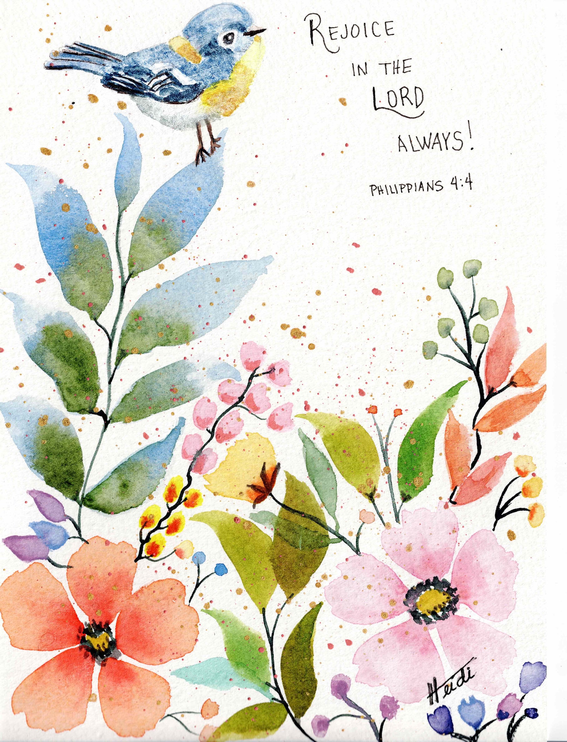 Bluebird Scripture Watercolor - Original Painting - Amazing Faith Designs