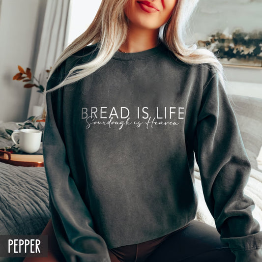 Bread is Life Sourdough is Heaven Lightweight Sweatshirt - Gift for Sourdough Bakers - Amazing Faith Designs