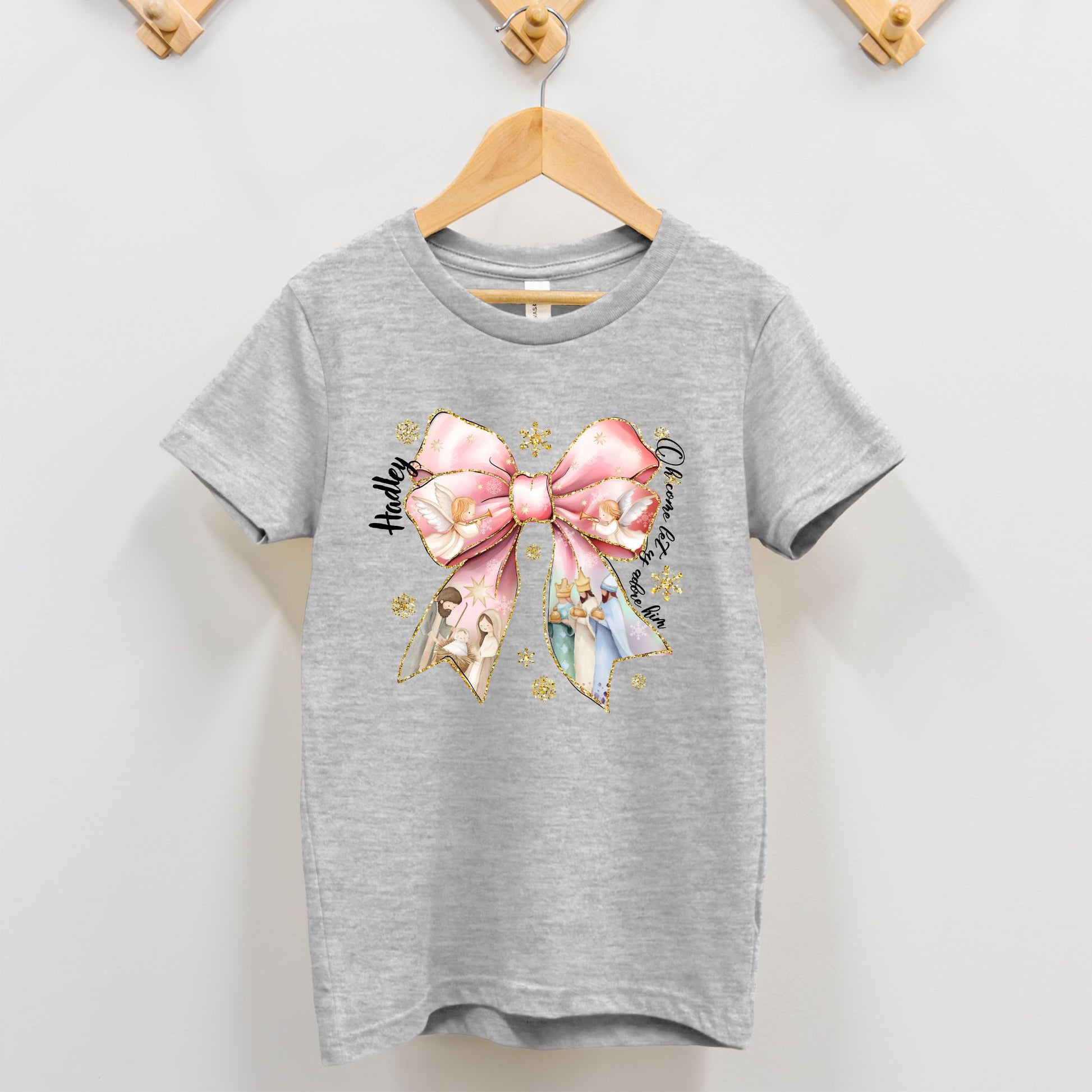Baby Jesus Christmas Bow Toddler Shirt - Amazing Faith Designs