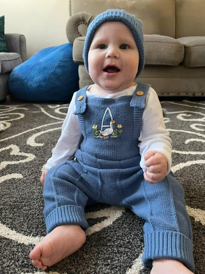 Hand Embroidered Initial Knit Romper - Amazing Faith Designs