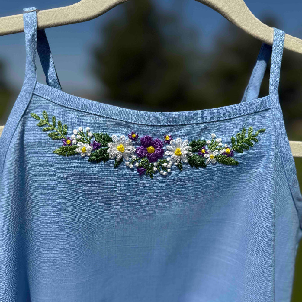 Hand Embroidered Girls Sundress - Amazing Faith Designs