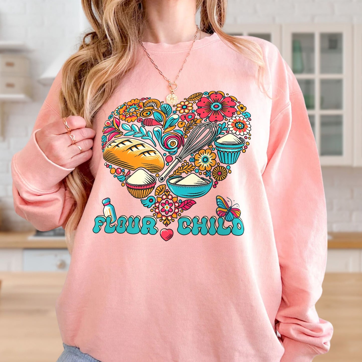 Flour Child Sourdough Retro Lightweight Sweatshirt - Amazing Faith Designs
