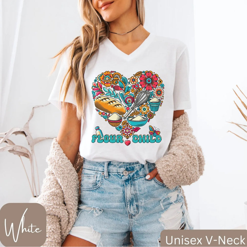 Flour Child Sourdough V-neck Shirt - Amazing Faith Designs
