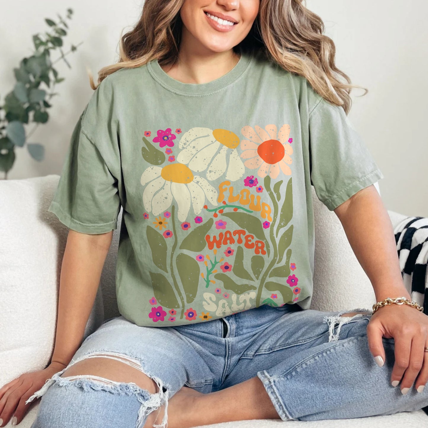 Flour Water Salt Floral Unisex T-Shirt - Amazing Faith Designs