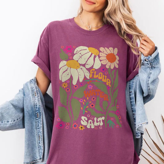 Flour Water Salt Sourdough Floral Unisex T-Shirt - Amazing Faith Designs