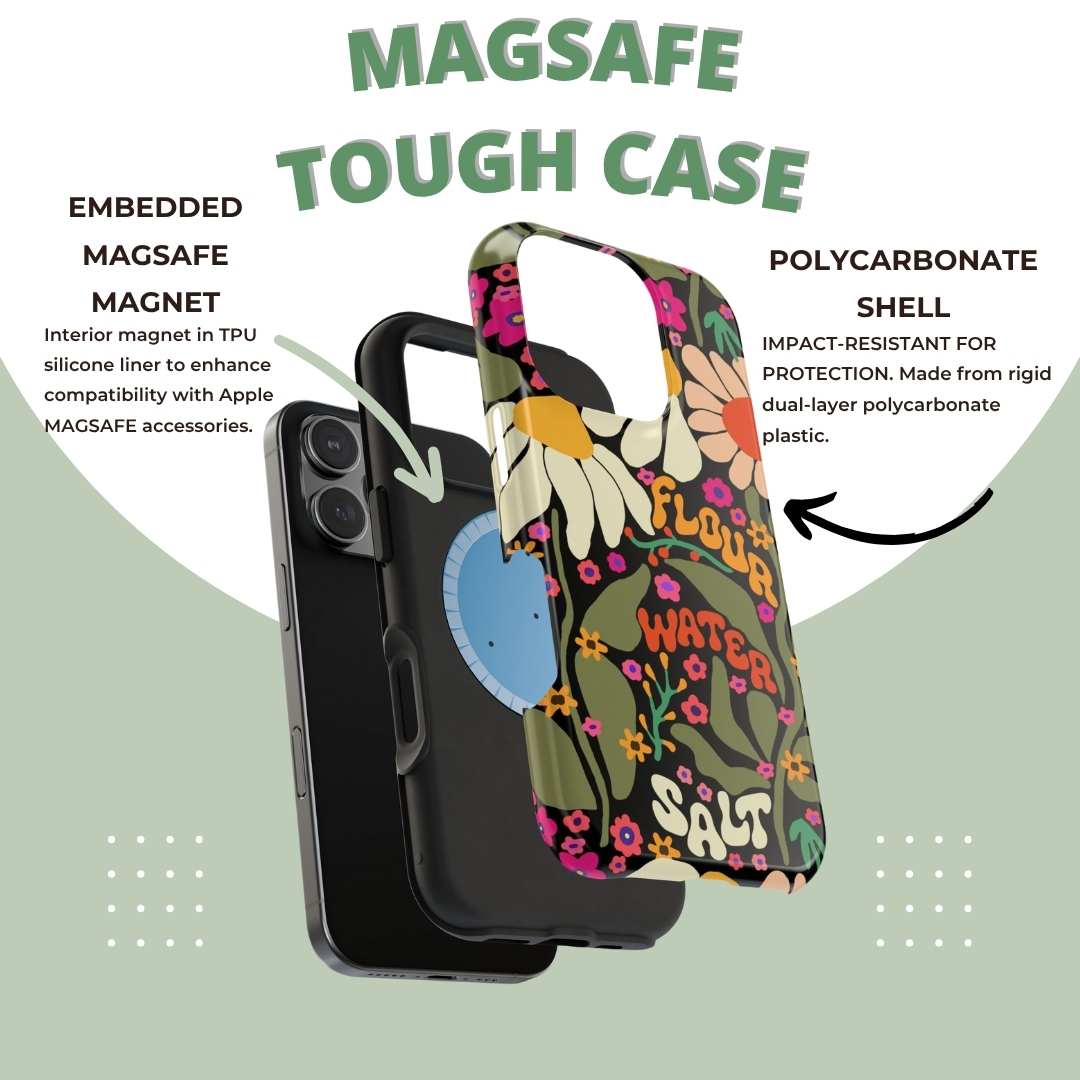 Flour Water Salt Floral MagSafe iPhone Case - Amazing Faith Designs
