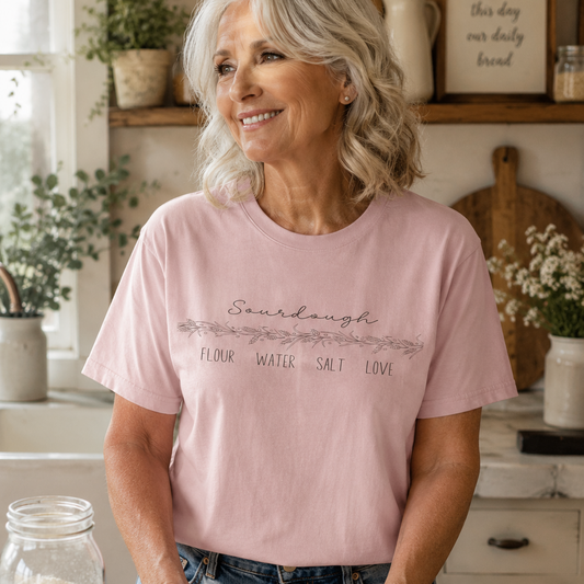 Sourdough Love T-Shirt – Flour Water Salt Tee | Gift for Sourdough Bakers - Amazing Faith Designs
