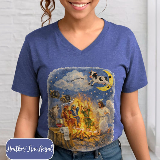Latin Class V-neck T-shirt - Amazing Faith Designs