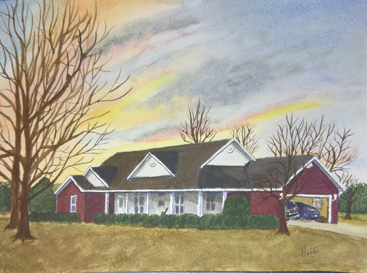 Custom Watercolor House Portrait - Amazing Faith Designs