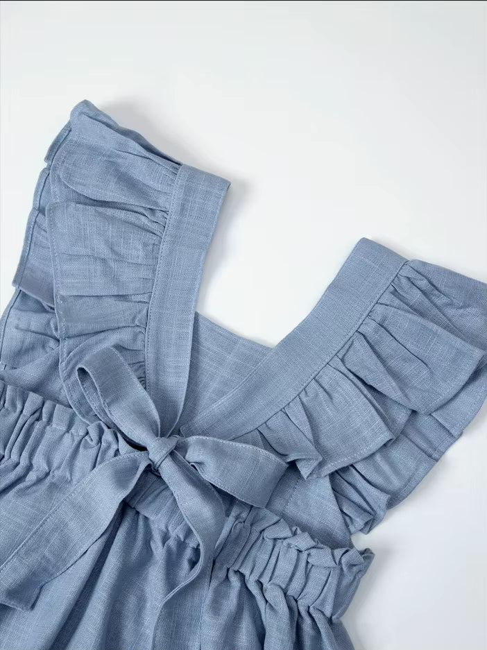 Hand Embroidered Ruffle Toddler Sundress
