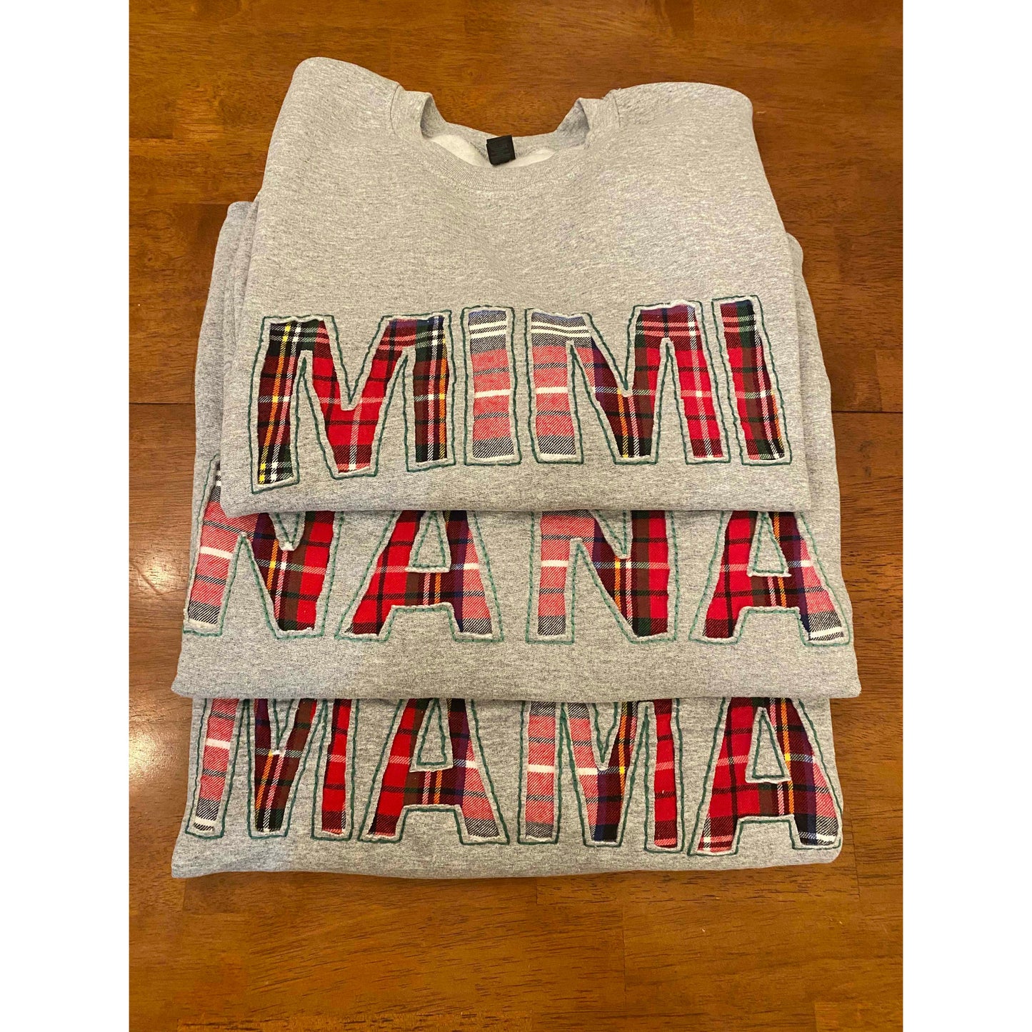 Christmas Plaid Hand Embroidered Sweatshirt - Amazing Faith Designs