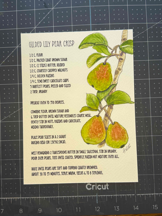 Illustrated Recipe Card Watercolor Painting on Paper - Amazing Faith Designs