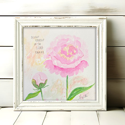 Floral Watercolor with Scripture Painting on Paper - Amazing Faith Designs