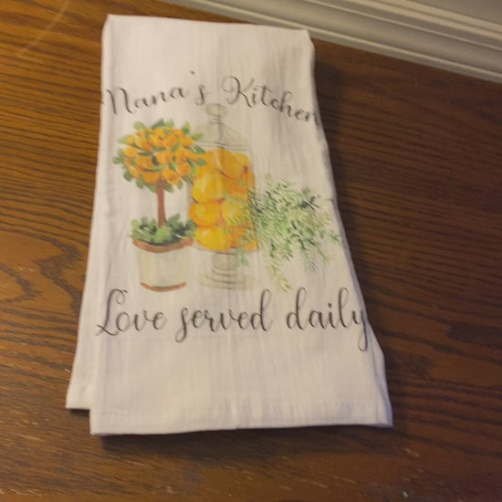 Nana's Kitchen Personalized Tea Towel, Amazing Faith Designs