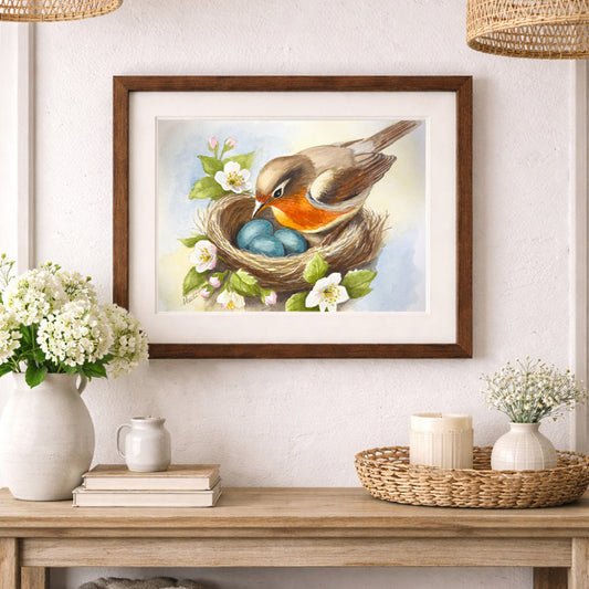 Renewal – Original Robin’s Nest Watercolor Painting (9x12) - Amazing Faith Designs