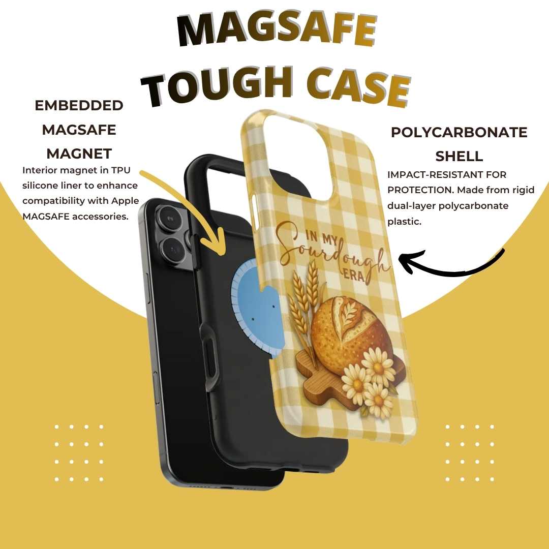 Sourdough Era Yellow Check MagSafe iPhone Case - Amazing Faith Designs