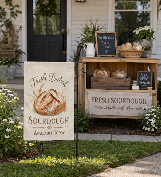 Fresh Baked Sourdough Garden Flag - Amazing Faith Designs