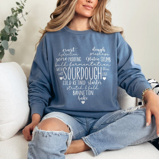Sourdough Love Heart Lightweight Sweatshirt - Amazing Faith Designs