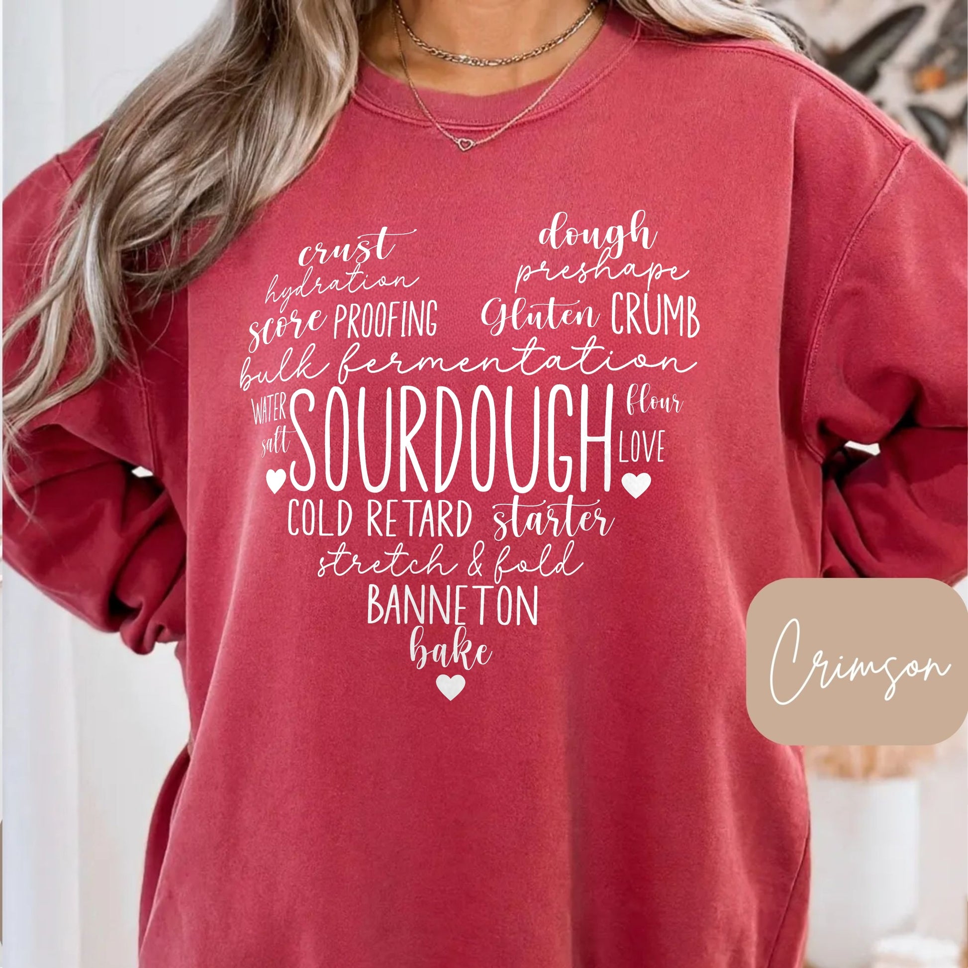 Sourdough Love Heart Lightweight Sweatshirt - Amazing Faith Designs