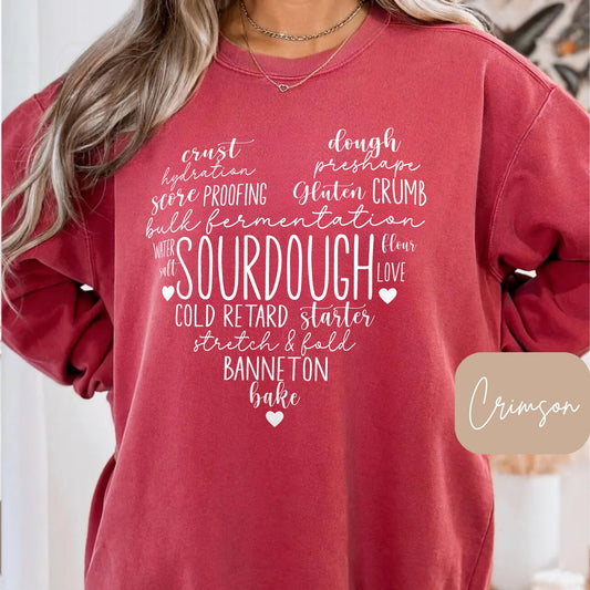 Sourdough Love Heart Lightweight Sweatshirt - Amazing Faith Designs